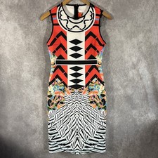 Clover Canyon Dress Womens Medium Toucan Sleeveless Tropical-Print Scuba Stretch