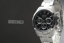 [MINT] SEIKO Chronograph 8T63-00D0 Black Men's Quartz Watch From JAPAN