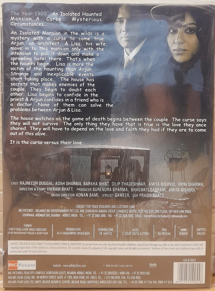 1920 - Bollywood Hindi Horror Movie DVD Region Free ALL/0, Adha Sharma, Rajneesh - Image 2 of 2