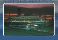 Hubert H. Humphrey Metrodome,Minneapolis Night Skyline,MN Hennepin County