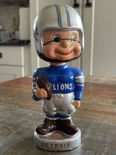 DETROIT LIONS 1960's Type 1 Silver Base NFL Football Player Nodder Bobblehead
