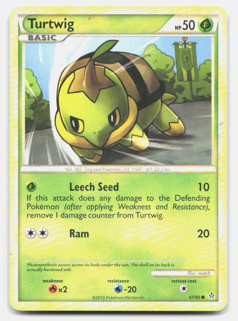 Turtwig 67/95 Common HGSS Unleashed Pokemon LP
