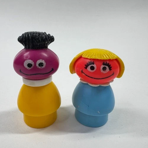 Vintage Little People Sesame Street  Prairie Dawn and Roosevelt Franklin Figures