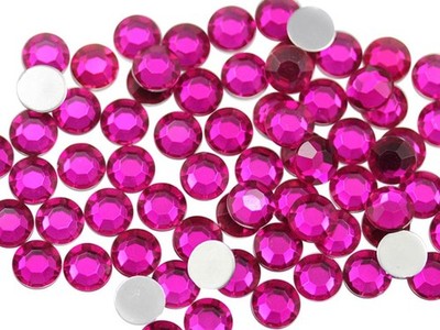 Allstarco 500PCS 9mm SS42 Pink Fuchsia Acrylic Flat Back Rhinestones for Jewe...
