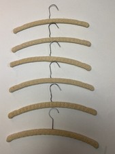 6 Vintage Retro Crochet Hangers Art Deco Sand/Beige Color