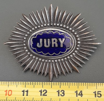 Großes Funktionsabzeichen JURY Frankreich um 1900/1920 Emaille Badge ORIGINAL