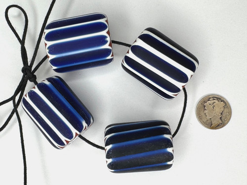 Chevron Beads Large Venetian Beads VTG Yoruba Olokun Orisa Oko Yemoja