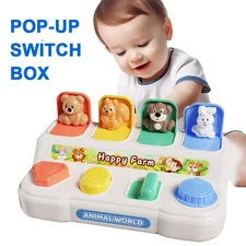 Kids Pop Up Surprise Toy Montessori Hide and Seek Animal Box Baby Activity