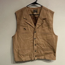 Wyoming Traders | Canvas Bronco Vest | Color: Beige Tan | Size: L | Pre-Owned