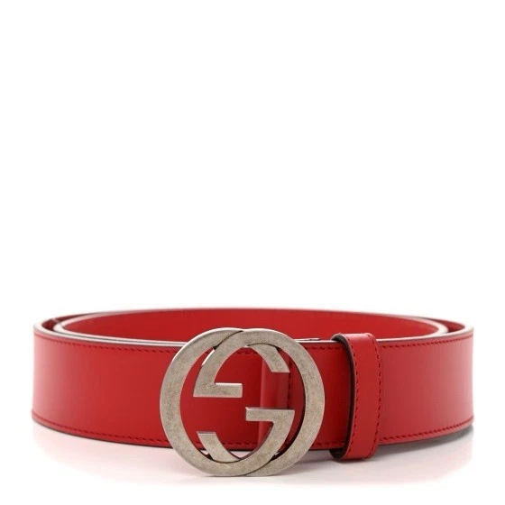 Ceinture Gucci Rosso cuir rouge à boucle imbriquée GG taille 90/36 neuve avec étiquette