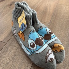 Disney Lilo  Stitch Sherpa Lined Soft Non-Slip Women's Slipper Socks: Size 4-10