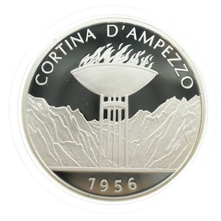 Liberia 2006 10 Dollars olympische Spiele 1956 Cortina d Ampezzo Flamme | Silber