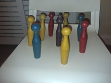 Vintage Wooden Table Skittles Set