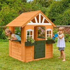 TP Wooden Cubby Play House with Kitchen – Outdoor Kids Activity & Pretend Play