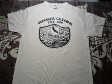 Large Oceanside California Beaches Cream Shirt