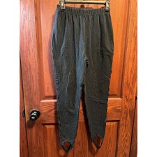 Monterey Canyon Vintage Pinstripe Stirrup Pants Black White Medium Made in USA