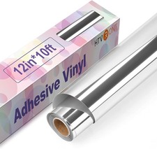 Silver Chrome Permanent Vinyl Roll 12" x10FT for Decals  Crafts