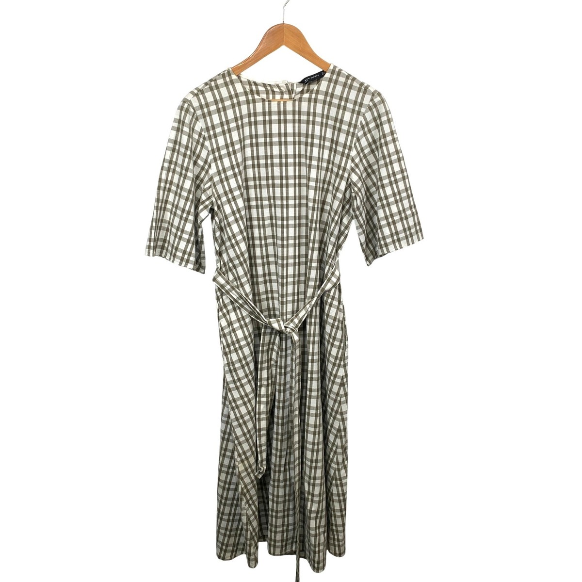 Zara Dress Womens Size Medium Cgeck Check Casual Cotton
