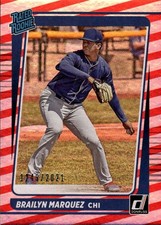 2021 Donruss Brailyn Marquez #32 Red and White Stripes Chicago Cubs 3G