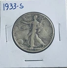 1933 s walking liberty half dollar SCARCE Fine Conditions Tougher Date