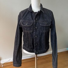 VTG Polo Jeans Co Ralph Lauren Denim Jacket Black Youth M USA Western Trucker