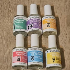 Cuccio Pro Powder Polish Dip System Steps 1-7  For Nails
