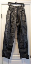 I.O.U. Vintage Leather Soft Black 80s High Waist Goth Punk Pants Women's Sz 26