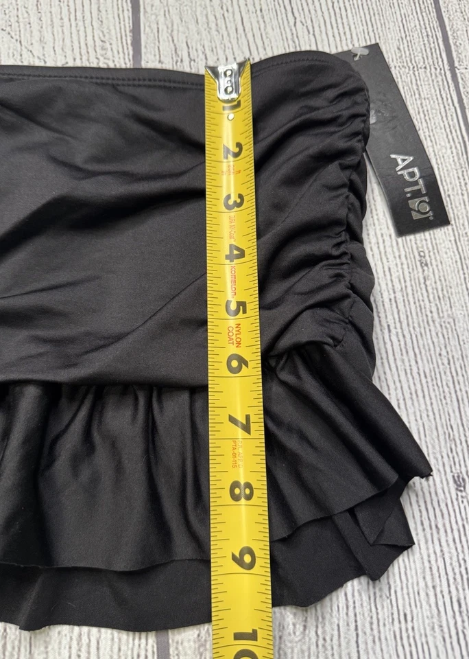Apt. 9 Skort de natación con falda acanalada l negro nuevo forrado Foto 3 de 4