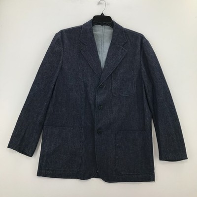 Iceberg Jeans Mens Jacket 54 Blue Indigo Long Sleeve Button Pocket Sport Italy