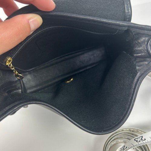 Borsa a tracolla Coach Legacy 9715 vintage in pelle nera con patta ottone chiusura girevole - Foto 10 di 11