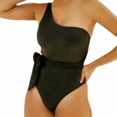 Free People Bathing Suit 1 4 Ur Soul One Shoulder Swimsuit Black