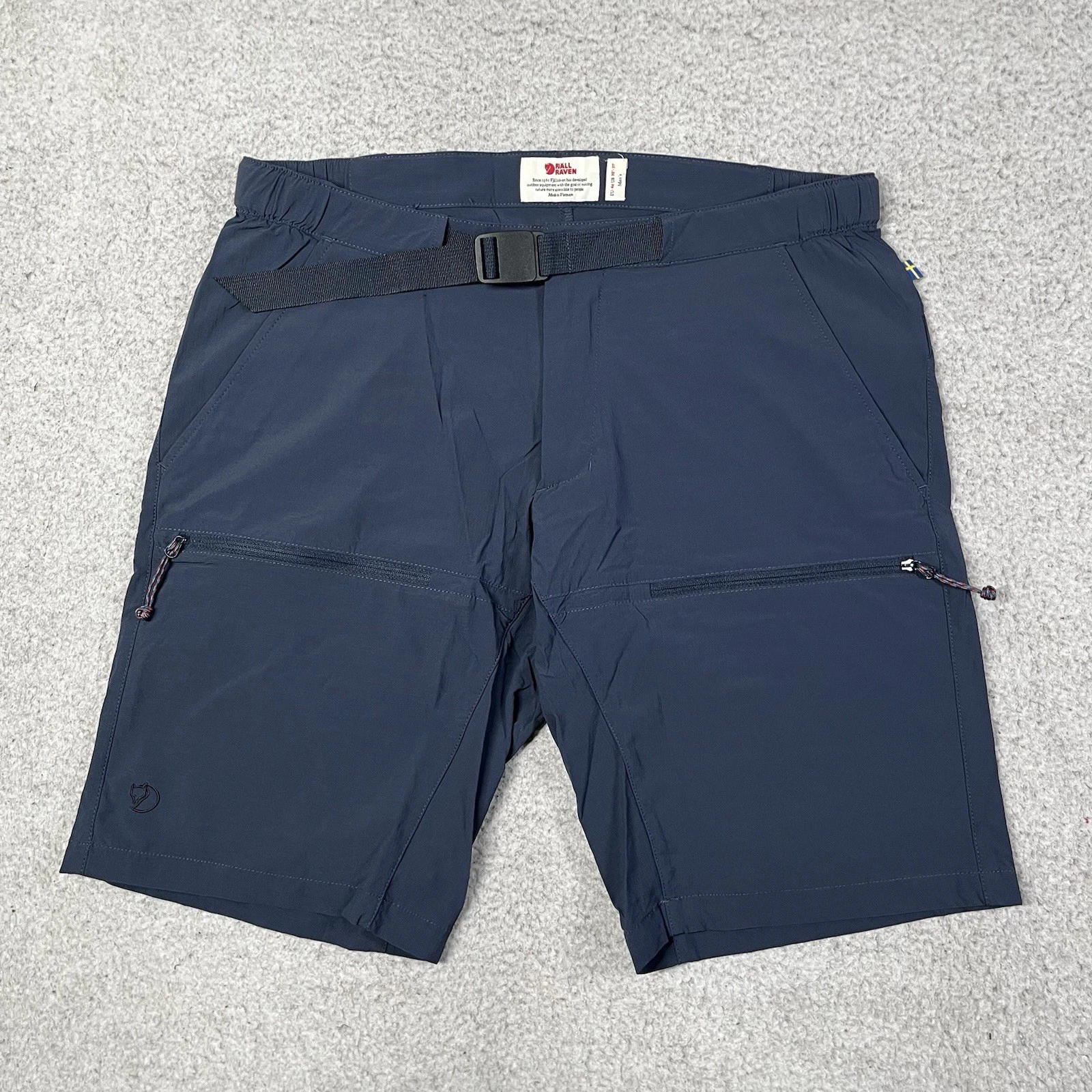 Fjallraven Shorts Mens 30 Blue Belted Adjustable Waist Hiking High Coast Pockets