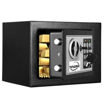 0.23 Cubic Feet Safe Box Electronic Digital Security Keypad Cabinet Black