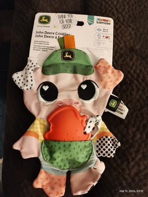 Lamaze John Deere Crinklies Plush Baby Toy Farm Theme Multicolor LP73692