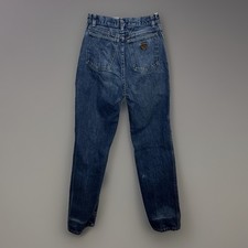 Vtg 80s 90s Wrangler High Waisted Blue Denim Jeans Mom Juniors Sz 7 - 25 x 30