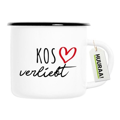Emaille Tasse Kos verliebt Geschenkidee Kos Geschenk Präsent Mitbringsel Souveni