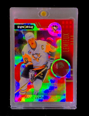 MARIO LEMIEUX RED PRIZM REFRACTOR Rainbow Foil Holo - PENGUINS