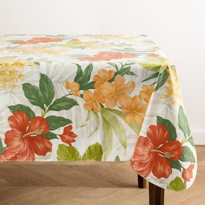 Home Fashions Callisto Tropical Floral Water- and Stain-Resistant Vinyl Table...