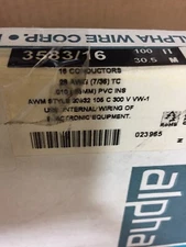 Approx 33.5 Feet of Alpha Wire Corp. 3583/16 Mulit Color Flat Wire 