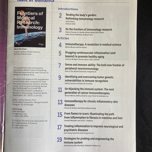AAAS Science Magazine Frontiers of Medical Research Immunology 21 June 2024 Supp - Imagen 2 de 2