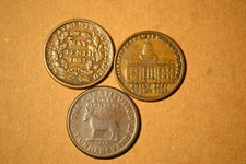Trio of nice Hard Times Tokens- Very Fine