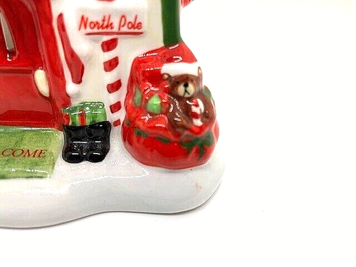 Vintage Christmas White Barn Candle Co. Santa's Workshop House Candle Holder - Picture 7 of 20