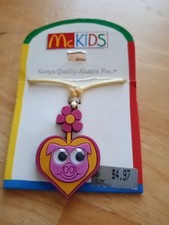 McDonald's McKids Pig And Flower Foam  Cord Necklace. New