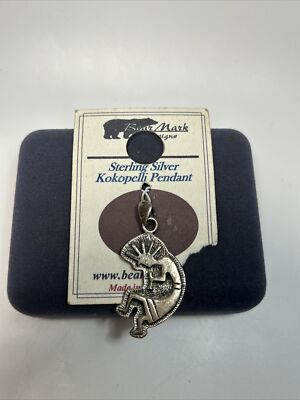 Vintage Bear Mark Sterling Silver Tribal Inspired Kokopelli Pendant