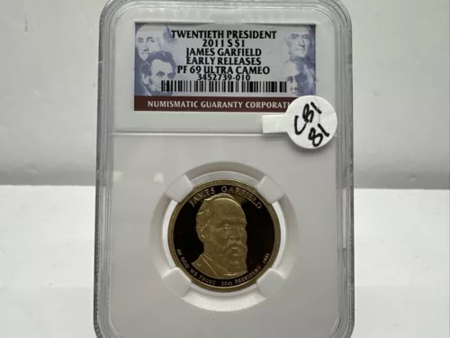 2011 S NGC PF 69 UC James Garfield 20th Presid Presidential Dollar Coin CB1-81