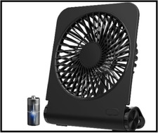 Small Powerful Desk Fan, 2000 Rechargeable Battery Powered Fan - Fully Foldable,