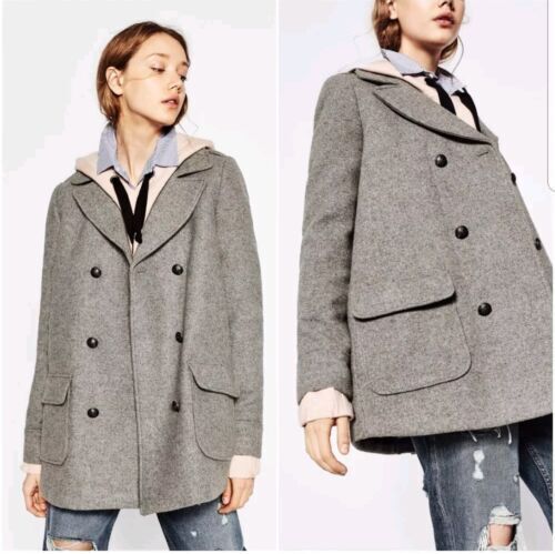 ZARA NEW WOMAN TEXTURED KNIT COAT BROWN TAUPE XS-L 5755/127 sale!!!