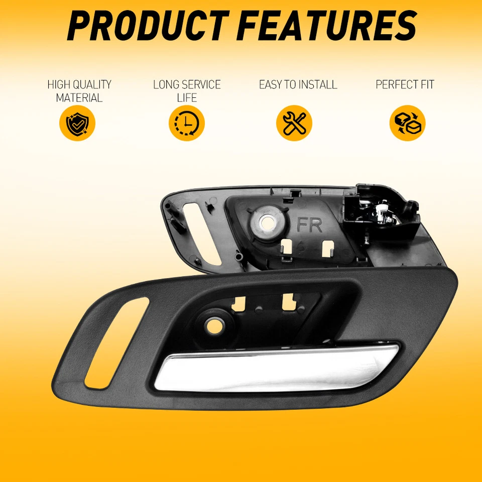 Manija interior de la puerta delantera con negro para Chevrolet Avalanche 2007-2013 cromado Foto 2 de 4