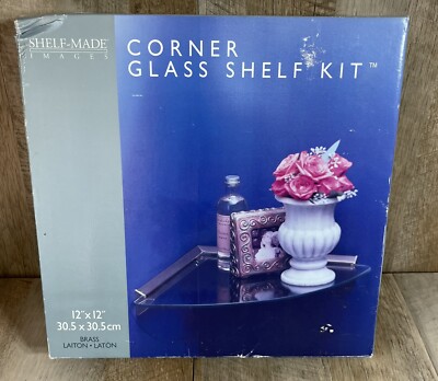 Vintage Brass Glass Corner Shelf Kit 12” X 12” NOS | eBay