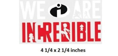 We Are Incredible Logo Wall Decal Incredibles Movie Sticker Peel Stick Art Vinyl